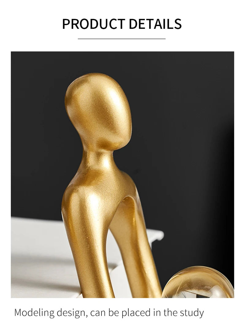 Light Luxury Human Body Art Ornament Decorate Abstract Resin Creative Golden Arts And Crafts Home Office Business Originality