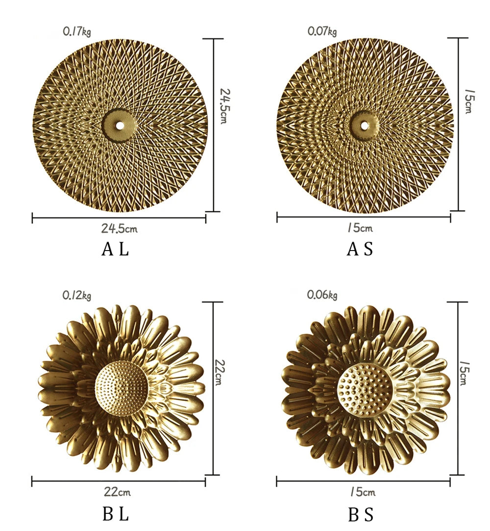 Luxury Round Golden Wall Decoration Hanging Creative Golden Metal Irregular Wall Disc Retro Style Home Decor Wall Pendants