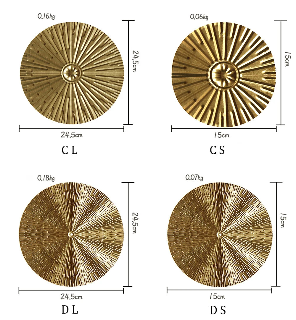 Luxury Round Golden Wall Decoration Hanging Creative Golden Metal Irregular Wall Disc Retro Style Home Decor Wall Pendants