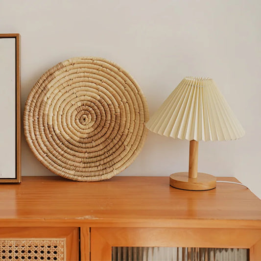 Boho Chic Handcrafted Seagrass Wall Baskets, Rattan Woven Round Bohemian Decor for Home,Farmhouse-Featherless,Versatile Use