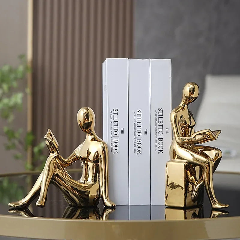 Light Luxury Ornaments High-end Modern Bookcase Character Ornaments Home Living Room TV Wine Cabinet Office Study Decoration