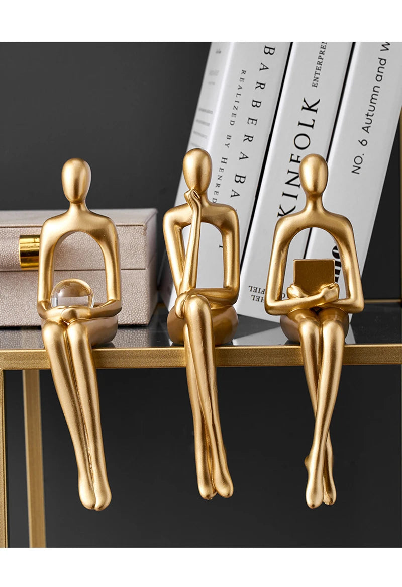Light Luxury Human Body Art Ornament Decorate Abstract Resin Creative Golden Arts And Crafts Home Office Business Originality