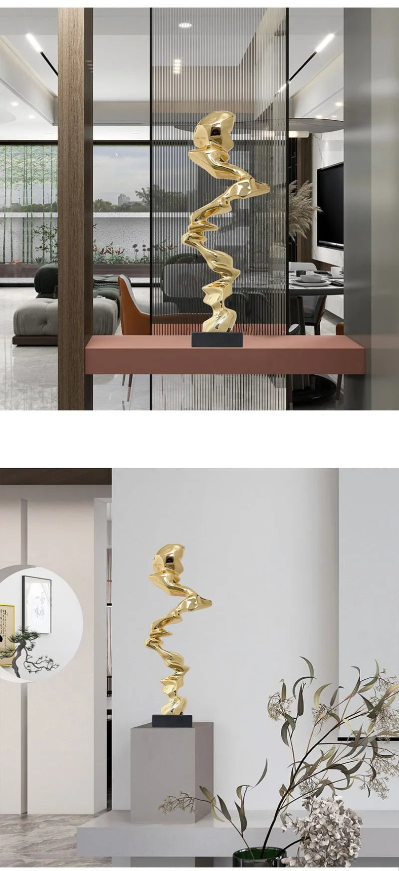Modern Luxury Living Room Sculptures Creative Abstract Hotel Lobby Ornaments Aesthetic Resin Sculpture Artworks Room Decoration
