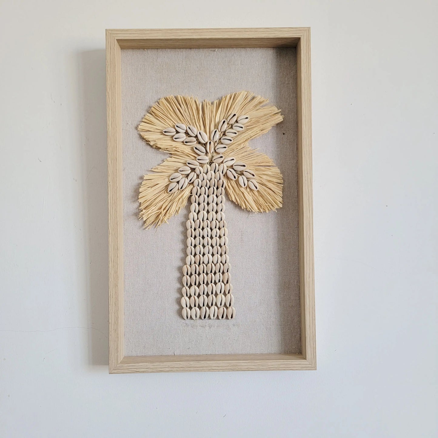 Boho Hanging Decorative Painting Home Decor Sea Shells Raffia Coco Shell Wall Art Unique Beach Theme Home Accessories