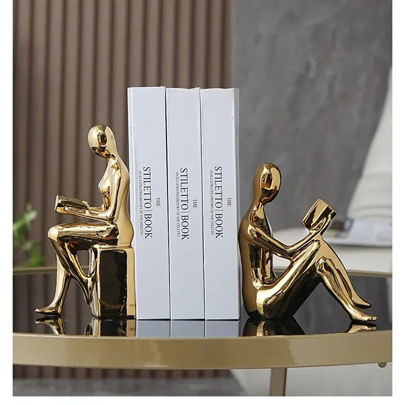 Light Luxury Ornaments High-end Modern Bookcase Character Ornaments Home Living Room TV Wine Cabinet Office Study Decoration