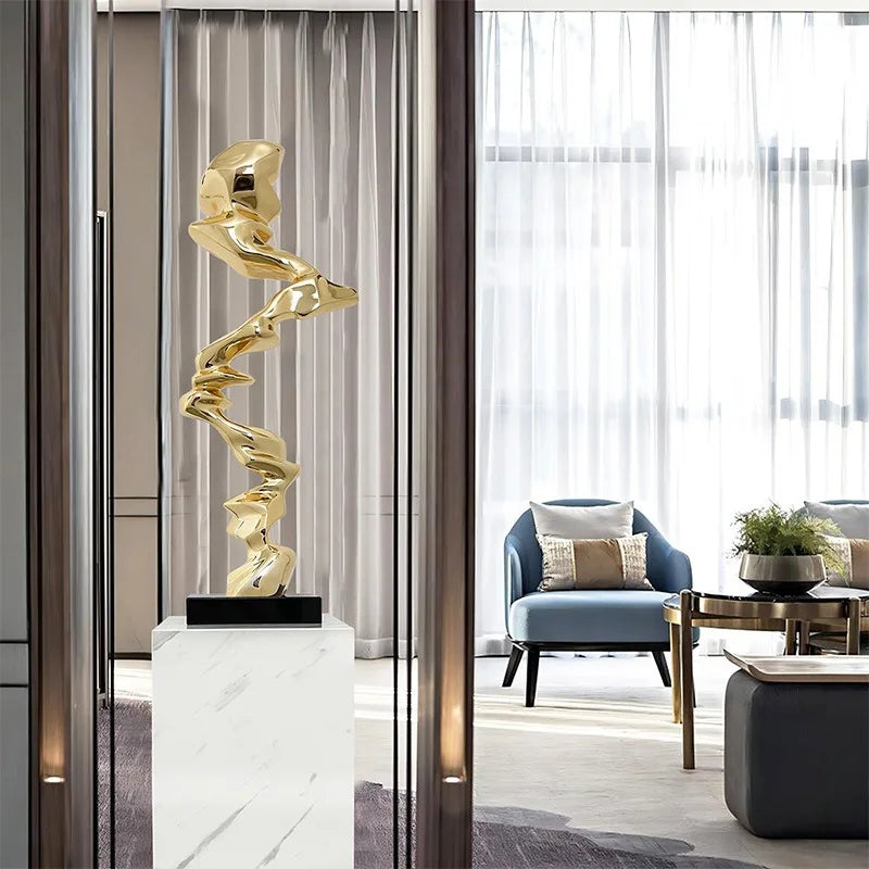 Modern Luxury Living Room Sculptures Creative Abstract Hotel Lobby Ornaments Aesthetic Resin Sculpture Artworks Room Decoration