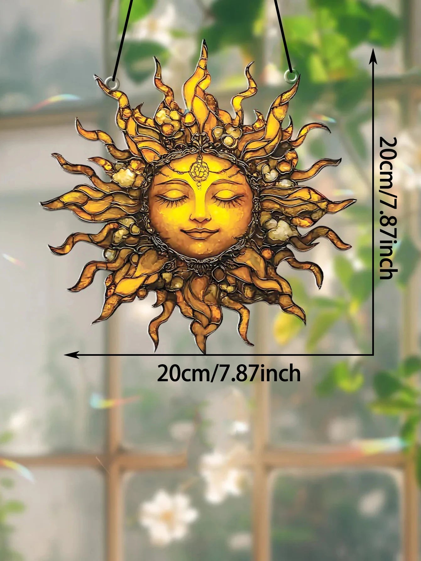 Boho Style Sun Face Suncatcher Bedroom Living Room Window Decor Sun Hanging Decorations Unique Gift for Home & Garden Art Lovers