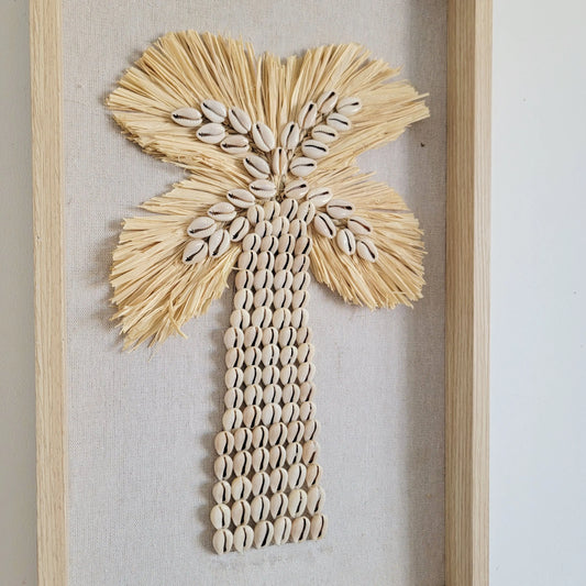 Boho Hanging Decorative Painting Home Decor Sea Shells Raffia Coco Shell Wall Art Unique Beach Theme Home Accessories