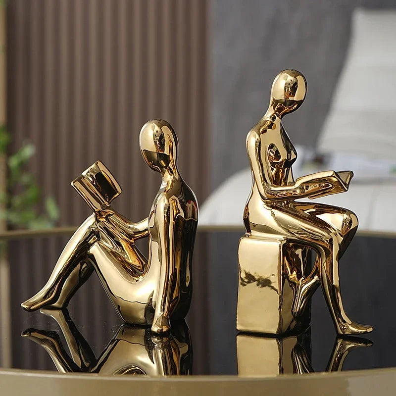 Light Luxury Ornaments High-end Modern Bookcase Character Ornaments Home Living Room TV Wine Cabinet Office Study Decoration
