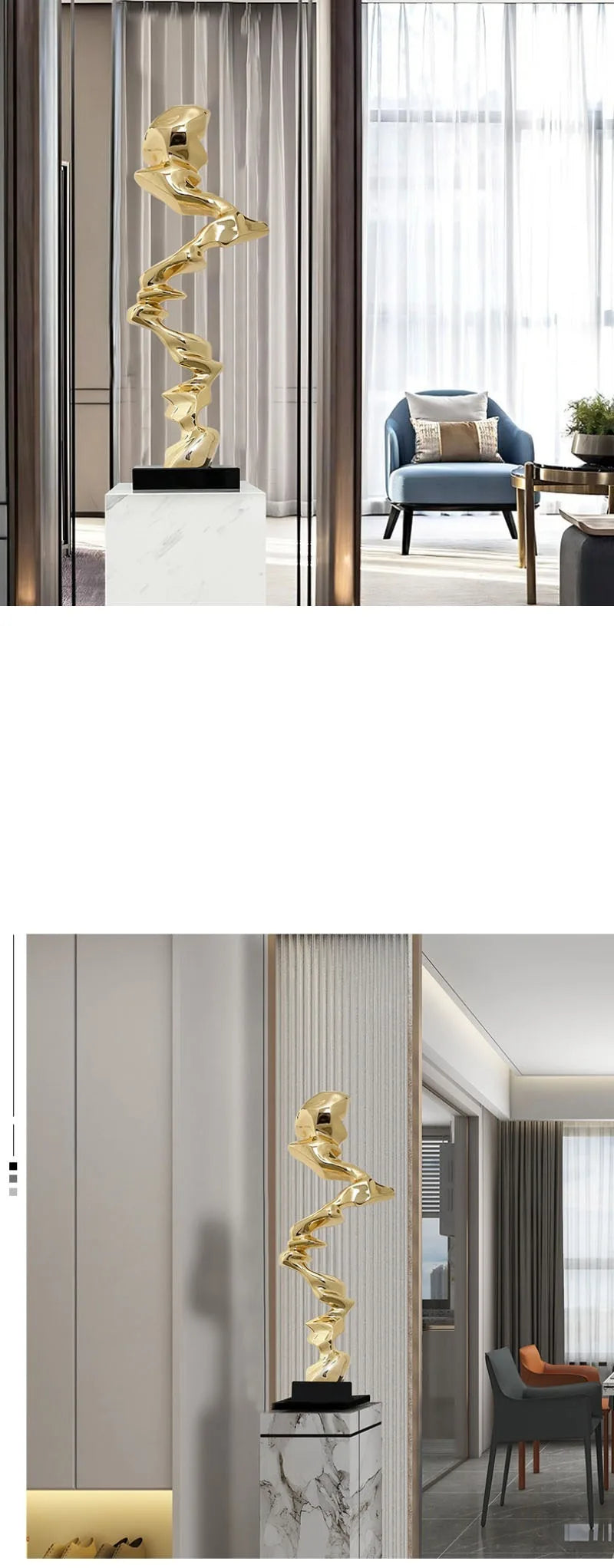 Modern Luxury Living Room Sculptures Creative Abstract Hotel Lobby Ornaments Aesthetic Resin Sculpture Artworks Room Decoration