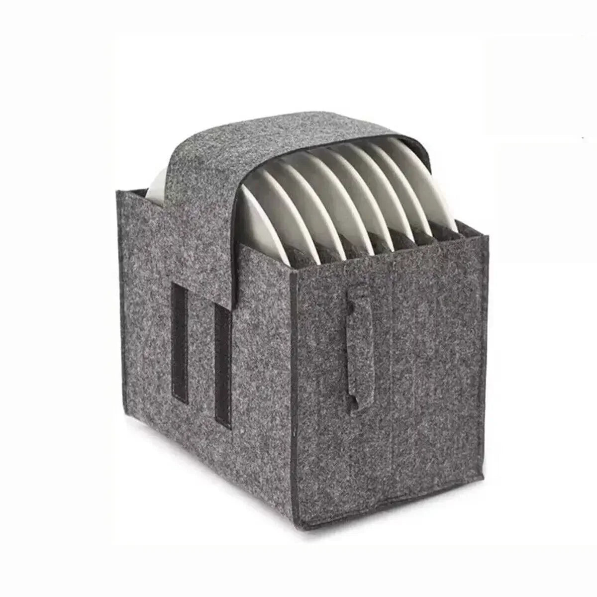 Felt Board Dish Cup Storage Bag Rack Thickened Camping Tableware Container RV Kitchen Cabinet Layered Plate Storage Box Camper