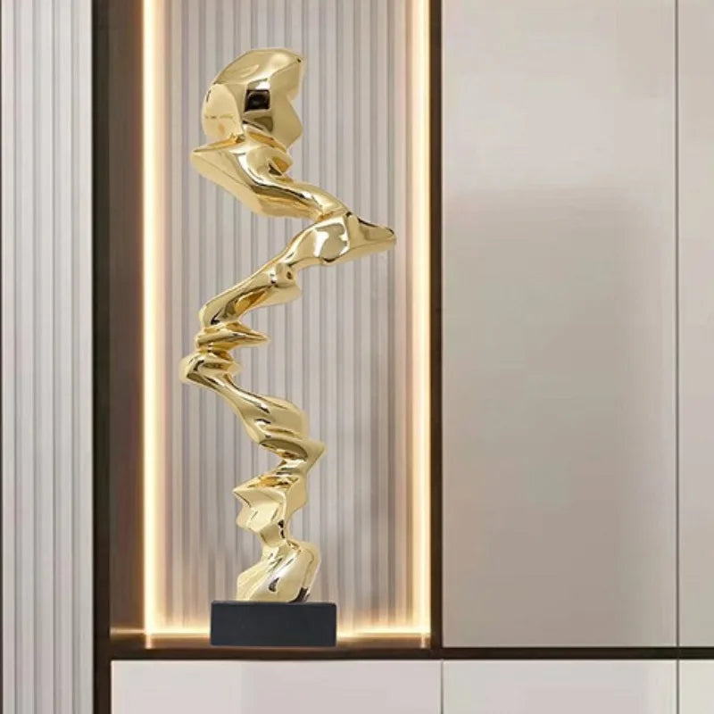 Modern Luxury Living Room Sculptures Creative Abstract Hotel Lobby Ornaments Aesthetic Resin Sculpture Artworks Room Decoration
