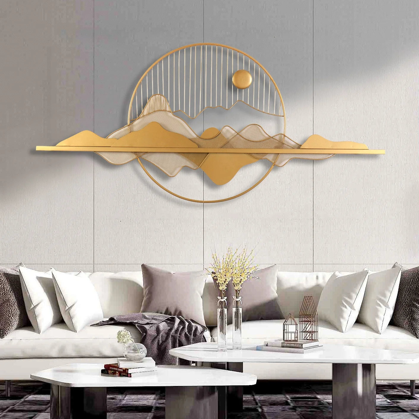 Custom Light Luxury Simple Style Handmade Sun Design Home Decoration Living Room Bedroom Background Wall Hanging