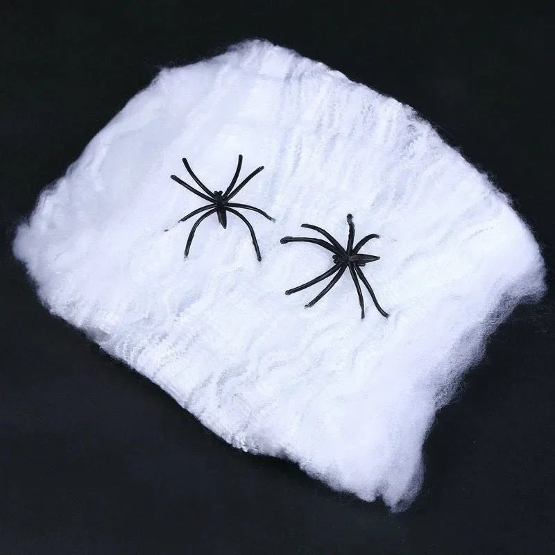 Halloween Decoration Party Accessories Decorations for Events Scream Festa Spider Web Black Outdoor Props Haunted House Spider