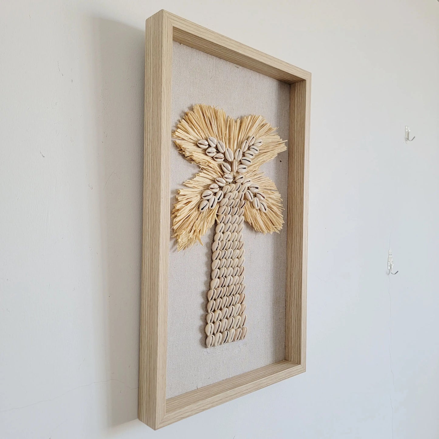 Boho Hanging Decorative Painting Home Decor Sea Shells Raffia Coco Shell Wall Art Unique Beach Theme Home Accessories