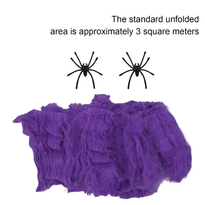 Halloween Decoration Party Accessories Decorations for Events Scream Festa Spider Web Black Outdoor Props Haunted House Spider