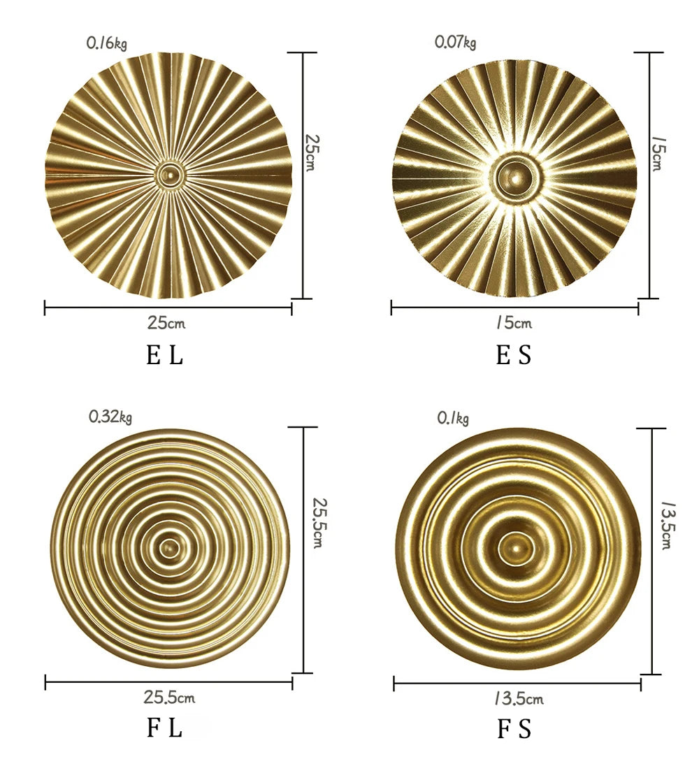 Luxury Round Golden Wall Decoration Hanging Creative Golden Metal Irregular Wall Disc Retro Style Home Decor Wall Pendants