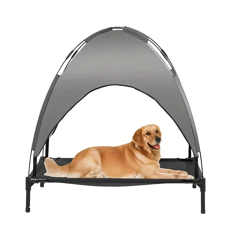 Premium Foldable Dog Bed with Canopy - Portable Elevated Sleeping Tent - Durable Camp Bed for Indoor/Outdoor Adventures - Sunshade Protection, Detachable Design for Easy Travel