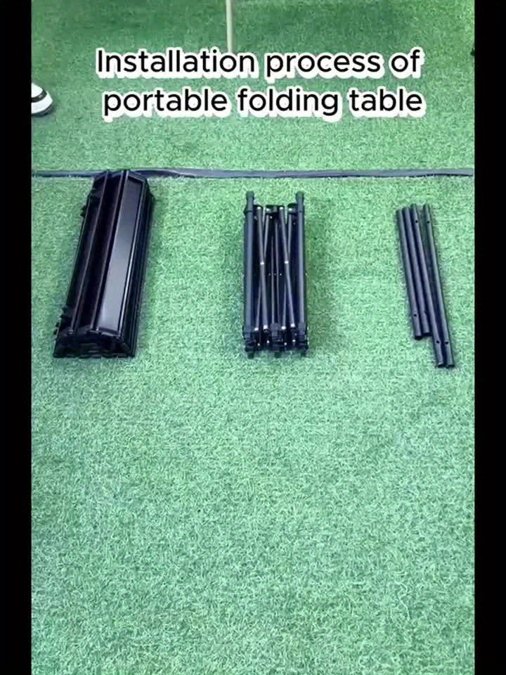 Portable Folding Camping Table, Lightweight Roll-Up Picnic Table with Storage Bag, Sturdy Aluminum Alloy Table Easy Carry Outdoor Camp Grill Table, Casual Style, Black for Indoor, Outdoor, Camping, Beach, Backyard, BBQ, Party