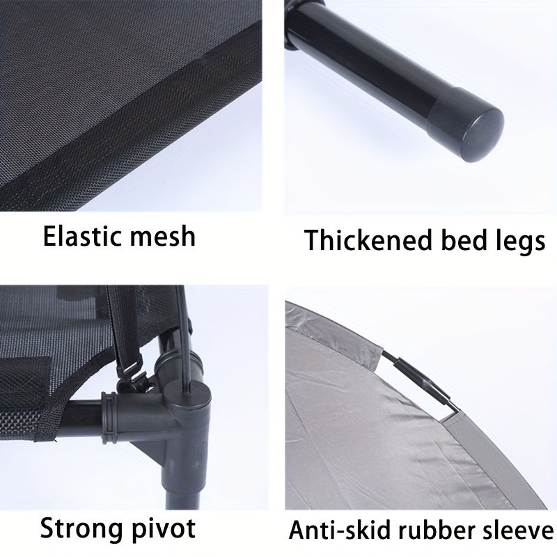 Premium Foldable Dog Bed with Canopy - Portable Elevated Sleeping Tent - Durable Camp Bed for Indoor/Outdoor Adventures - Sunshade Protection, Detachable Design for Easy Travel