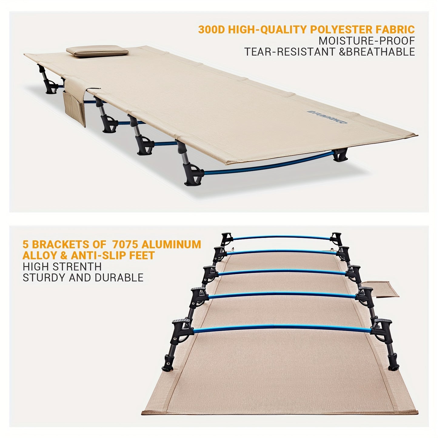 Fundango Ultralight Folding Tent Camping Bed, Portable Compact For Outdoor Travel, Base Camp, Hiking, Mountaineering, Lightweight Backpacking