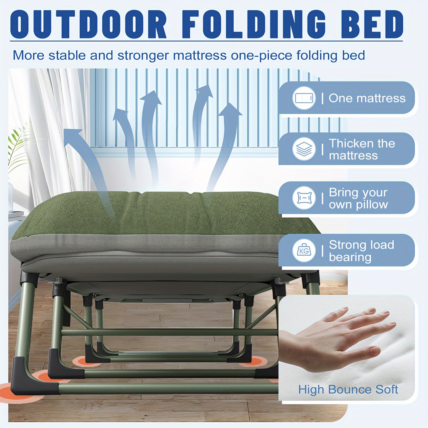 Sleeping Cots/Camping Cots For Adults-6 Adjustable Positions, Foldable Poldable Folding Cot With Blanket And Cover, Heavy Duty Strong Frame Cot Bed For Camp, Travel, Room, Office(900lbs Plank Support)