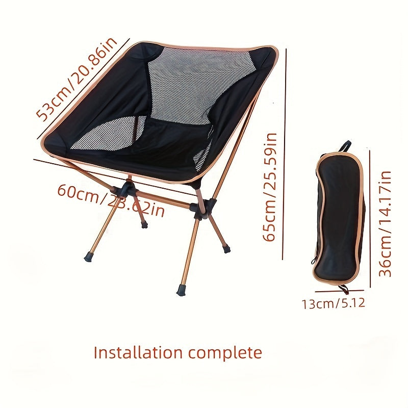 Fiberglass Frame Patio Furniture Set with Leather Table Top - Portable & Easy-to-Clean Reclining Camp Chair and Folding Table for Outdoor Use