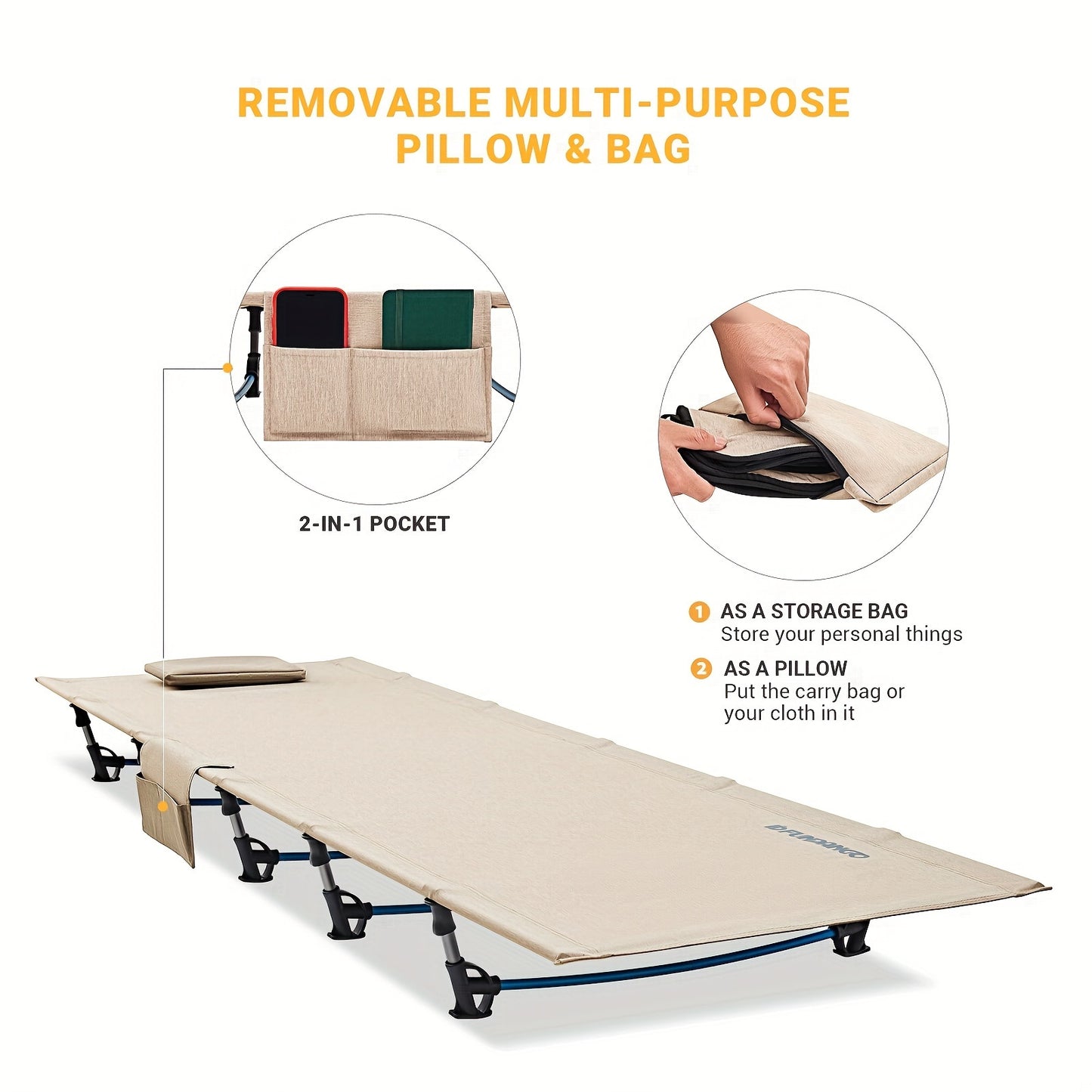 Fundango Ultralight Folding Tent Camping Bed, Portable Compact For Outdoor Travel, Base Camp, Hiking, Mountaineering, Lightweight Backpacking