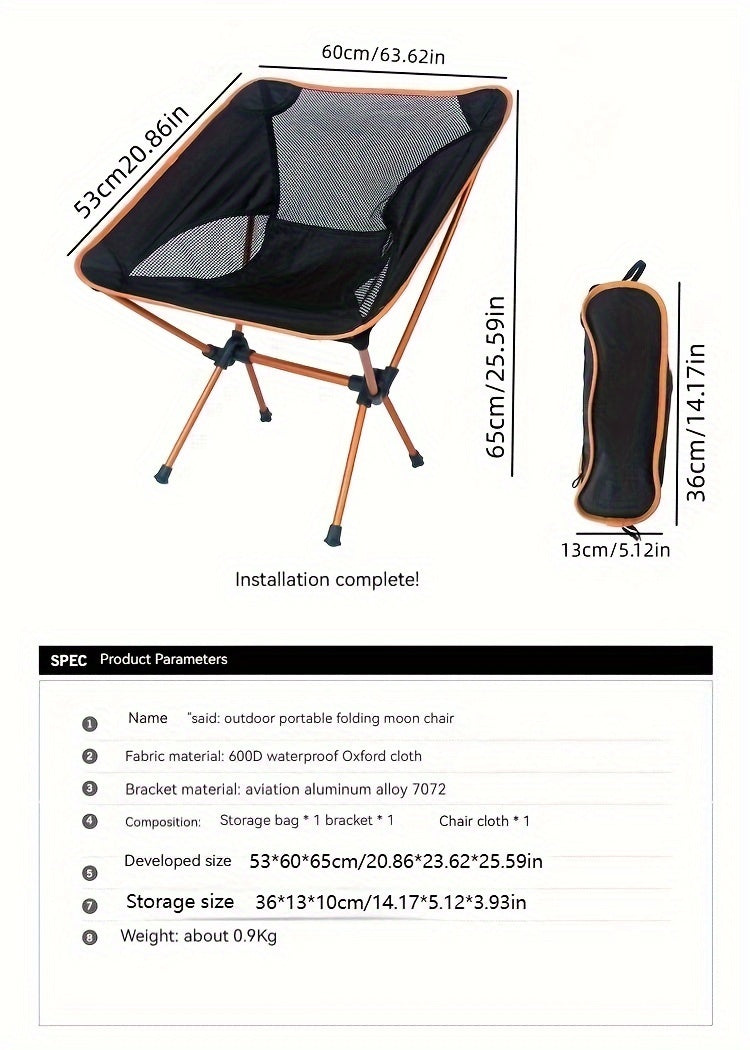 Fiberglass Frame Patio Furniture Set with Leather Table Top - Portable & Easy-to-Clean Reclining Camp Chair and Folding Table for Outdoor Use