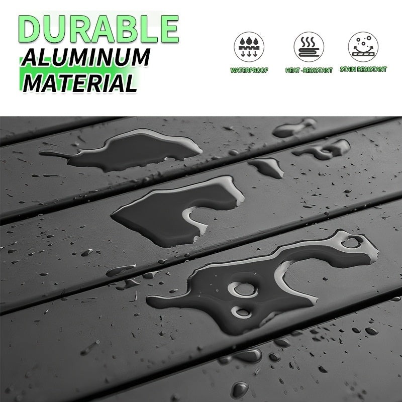 Portable Folding Camping Table, Lightweight Roll-Up Picnic Table with Storage Bag, Sturdy Aluminum Alloy Table Easy Carry Outdoor Camp Grill Table, Casual Style, Black for Indoor, Outdoor, Camping, Beach, Backyard, BBQ, Party