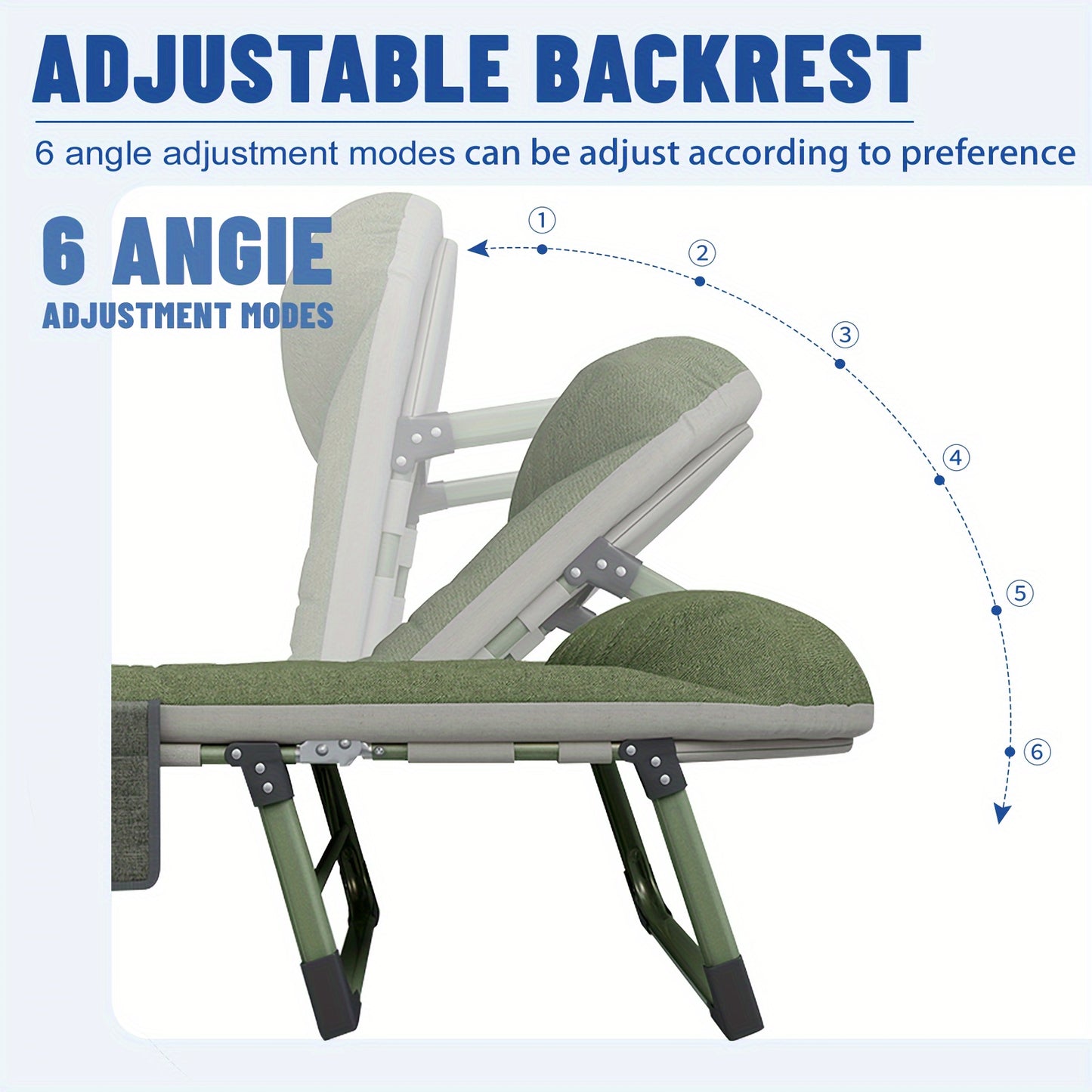 Sleeping Cots/Camping Cots For Adults-6 Adjustable Positions, Foldable Poldable Folding Cot With Blanket And Cover, Heavy Duty Strong Frame Cot Bed For Camp, Travel, Room, Office(900lbs Plank Support)