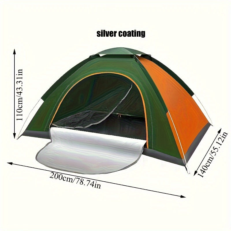 1-2 People Portable Folding Camping Tent, Students Spring and Fall Portable Folding Tent, Can Be Used as a Beach Tent, Hiking and Mountaineering Festival Camp Tent