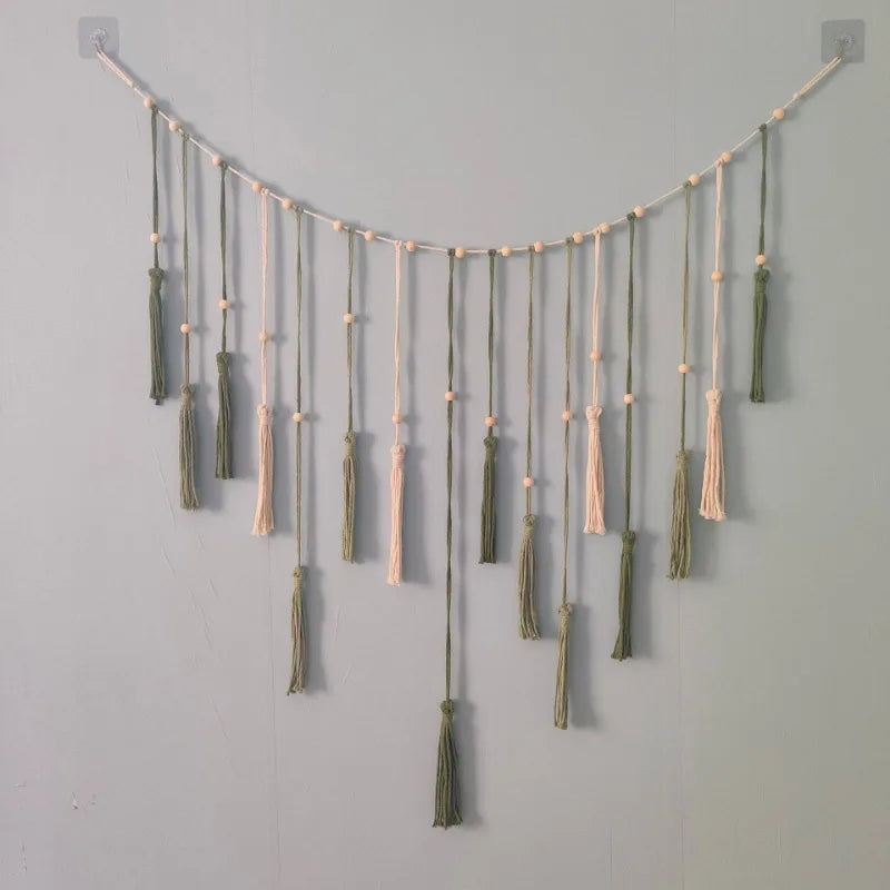 Boho Home Decoration, Macrame Tapestry Macrame Leaf Feather Wall Hanging Decor for Living Room Bedroom, Boho Wall Art Home Decor
