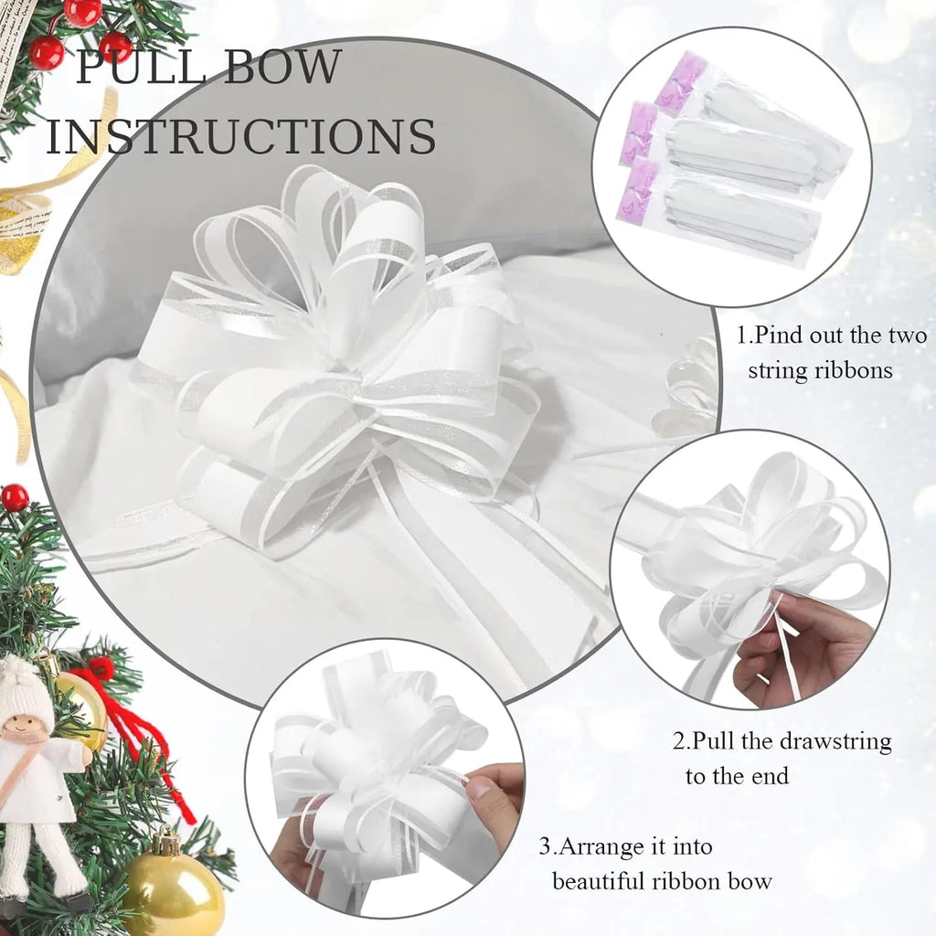 10-20Pcs Wedding Car Bow Ribbons Christmas Gift Wrap Packaging Decoration DIY Craft Flowers Birthday Party Supplies Valentines