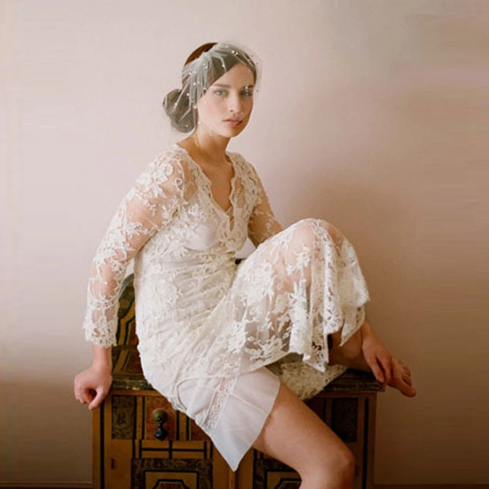 2025 White/Ivory Tulle Blusher Pearls Veil Wedding Accessories For Bride Girls One Layer Elegant Beading Voile De Mariée