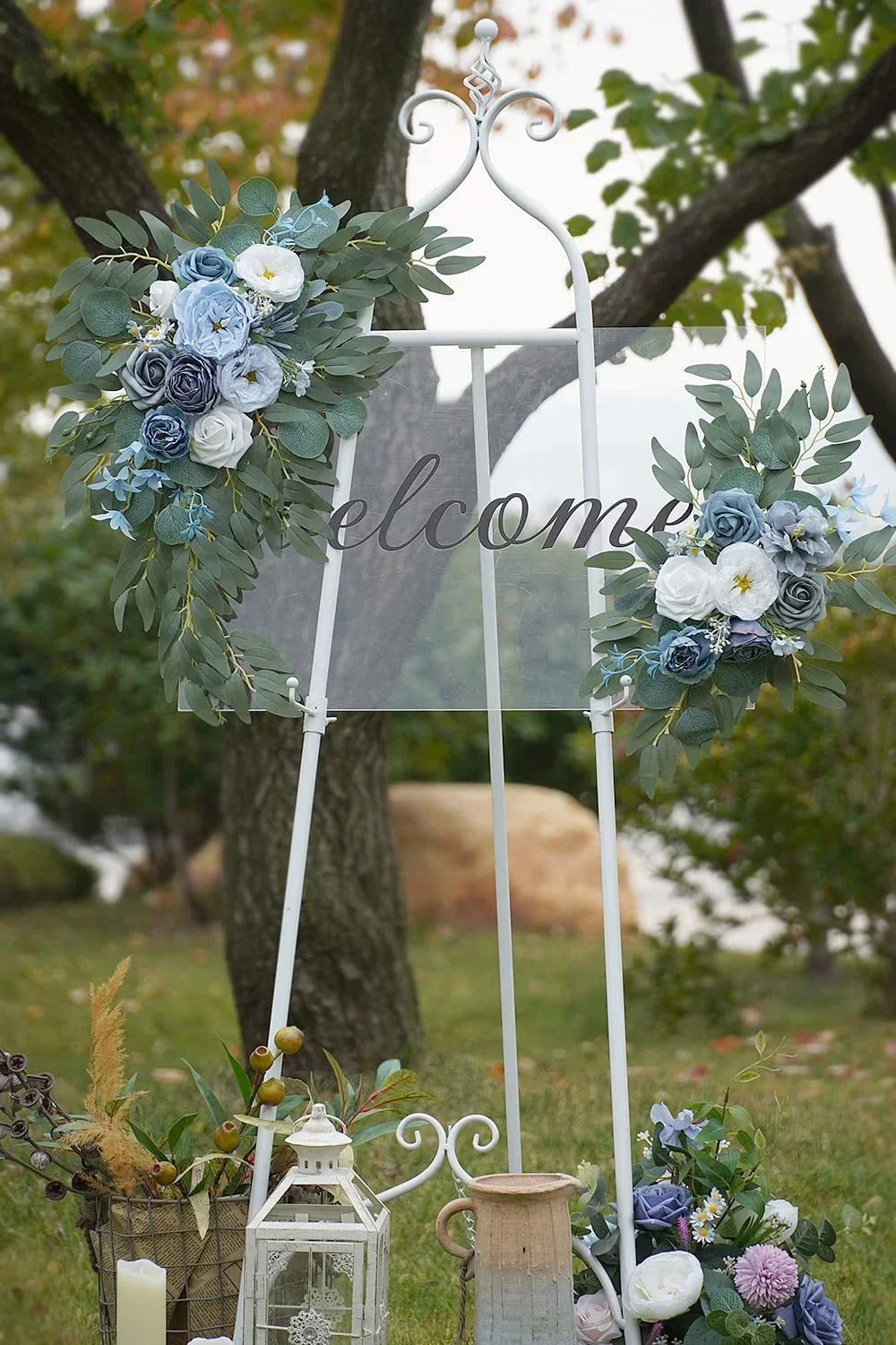Romantic White Artificial Wedding Flowers Artificial Arch Flowers Artificial Wedding Arch Flowers Kit Wedding Welcome Sign Decor