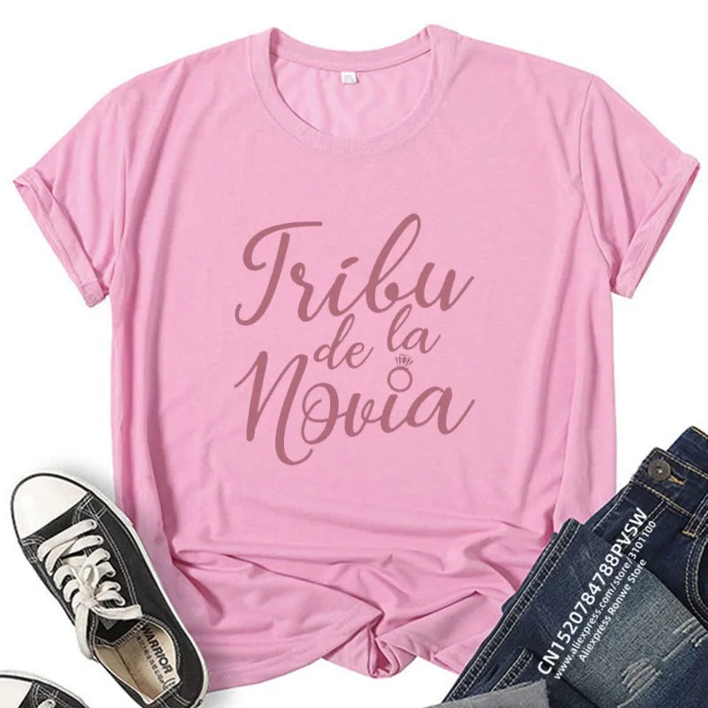 Bachelorette Hen Party T Shirts La Novia Tribu De La Novia Bride Bride Tribe Wedding Shirts Bachelorette Party Favor Gift Shirt