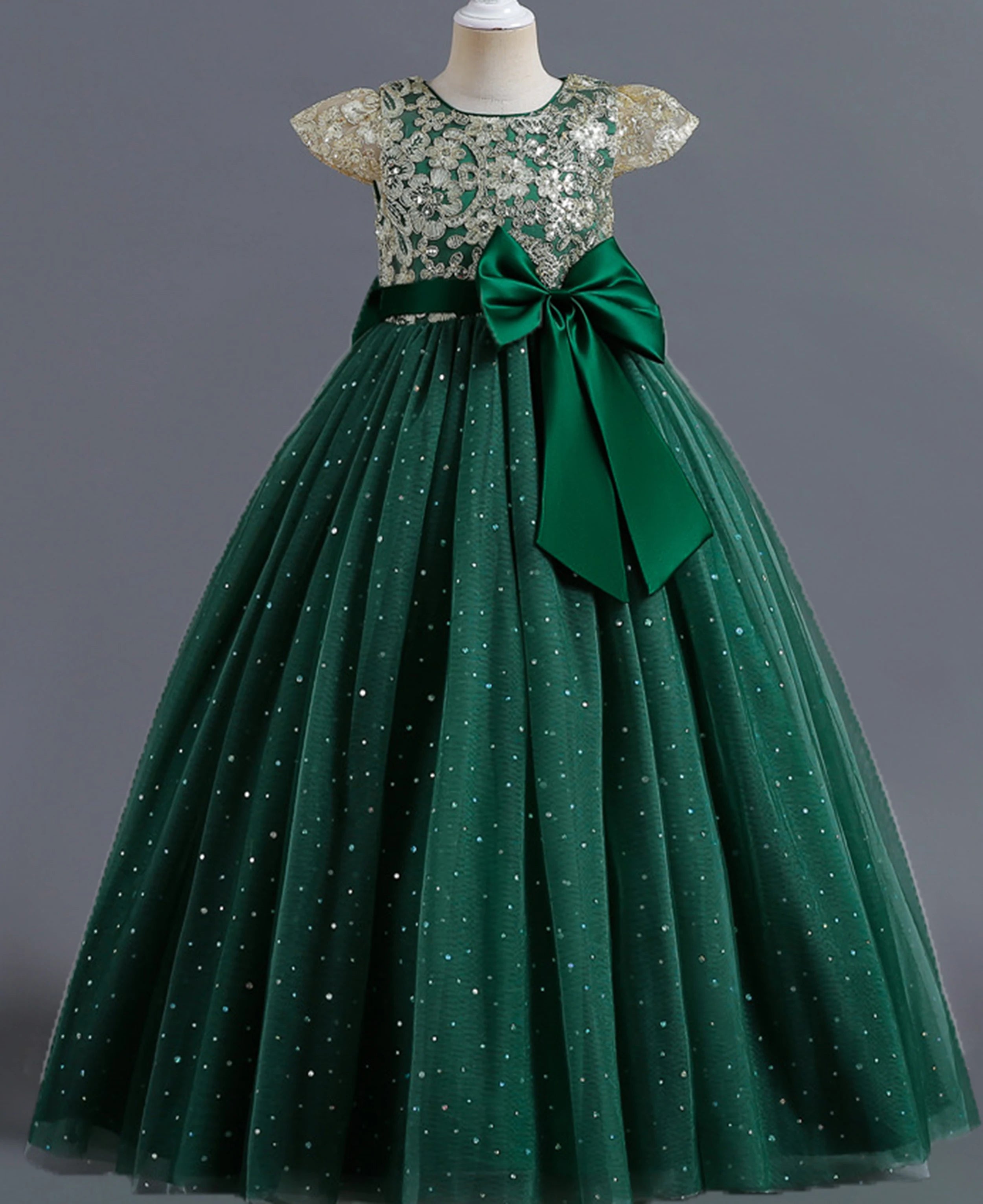 Stunning Little/Big Girls Lace Flower Girl Wedding Bridesmaid Birthday Party Holiday Pageant Easter Prom Fancy Dress