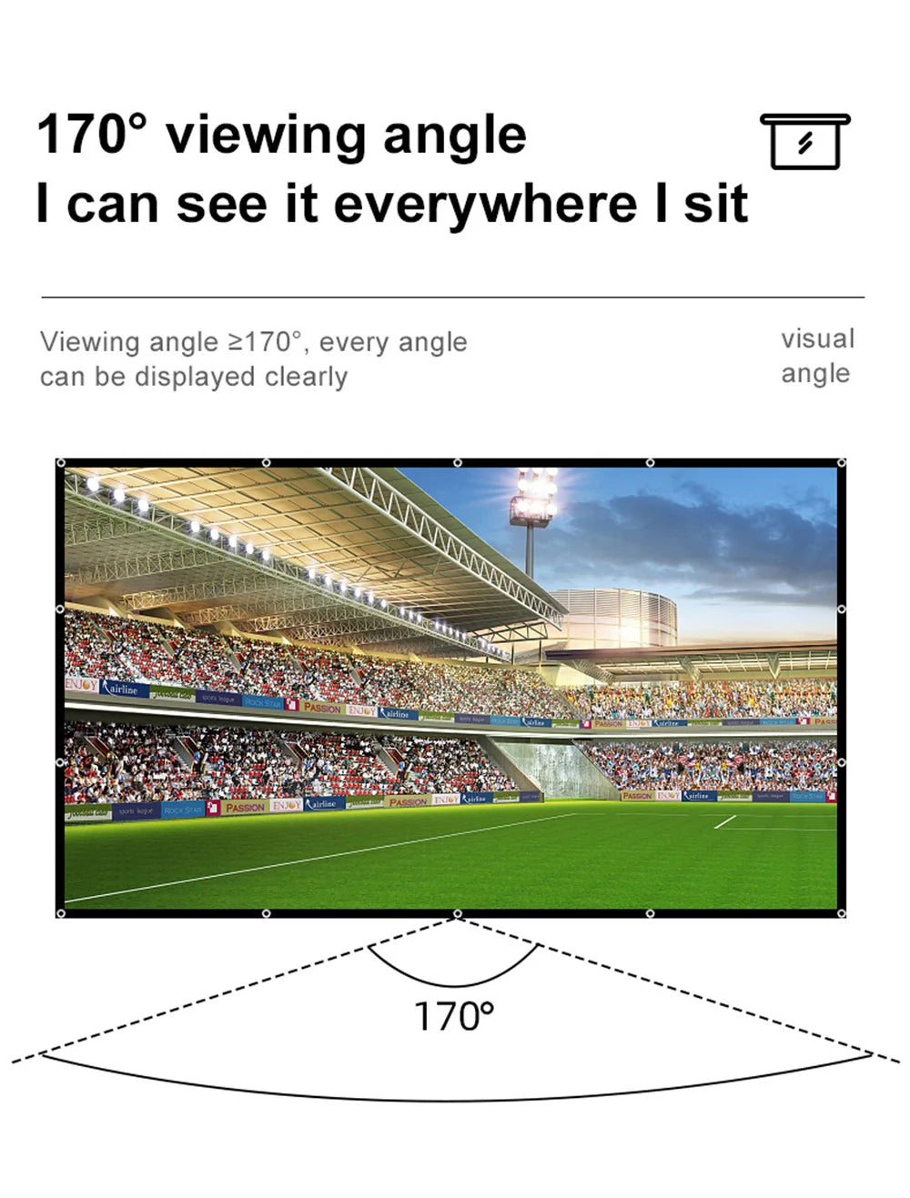 Velec Home Office Projector Screen Curtain Simple 100 120 inch Display Screen Household Bedroom Ornaments Proyector Accessories