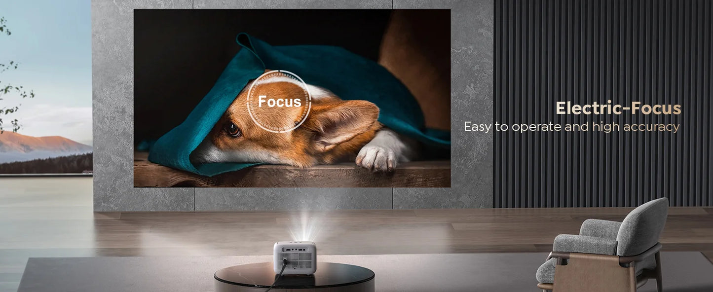 MINI Projector WiFi Bluetooth Projector 20000Lumens 720P Projectors Support 1080p Video for Home Outdoor Cinema Android YABER L1