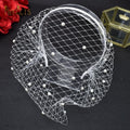 JM20 Pearl Veil for Face Women's Hat for Wedding Bride Headwear Bridal Fascinator Hair Ornament Birdcage Veil Pearl Headpiece
