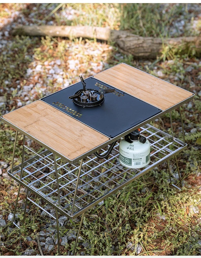 CAMPINGMOON Portable Camping IGT Korean Style Stove Unit Board Picnic Tea Table Multi-Purpose Middle Board for Outdoor Cooking