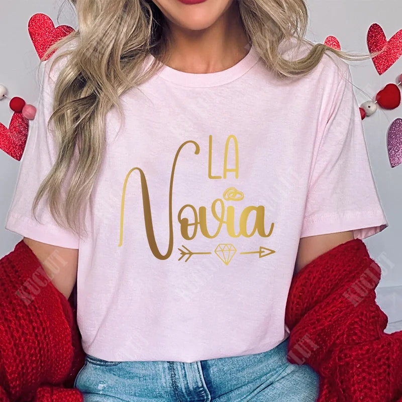 Spanish Girls Bachelorette Hen Party Tshirt Team Bride Squad Tops Women Single Farewell T-Shirt Bridal Shower Wedding Party Tees