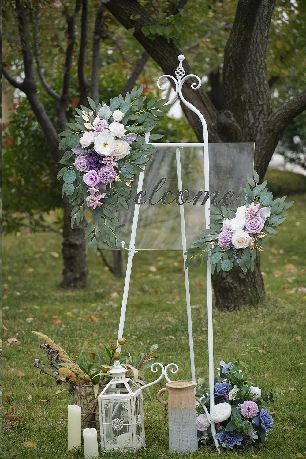 Romantic White Artificial Wedding Flowers Artificial Arch Flowers Artificial Wedding Arch Flowers Kit Wedding Welcome Sign Decor