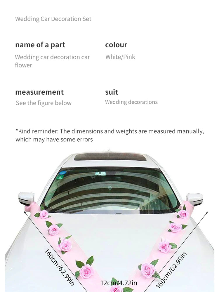 1set Wedding car decoration car head flower wedding supplies wedding main wedding car layout set creative personality