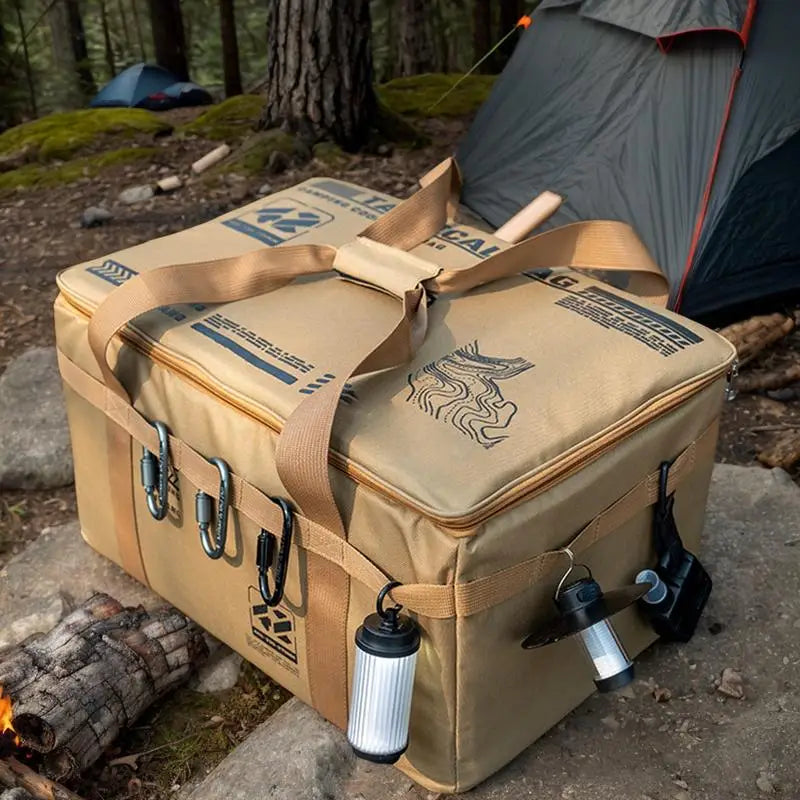 Camp Gear Storage Bag Camping Cookware Organizer Tote Bag 30L Duffel With Ergonomic Handle Waterproof Container For Barbecue