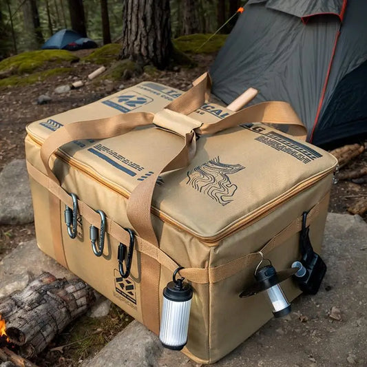 Camp Gear Storage Bag Camping Cookware Organizer Tote Bag 30L Duffel With Ergonomic Handle Waterproof Container For Barbecue