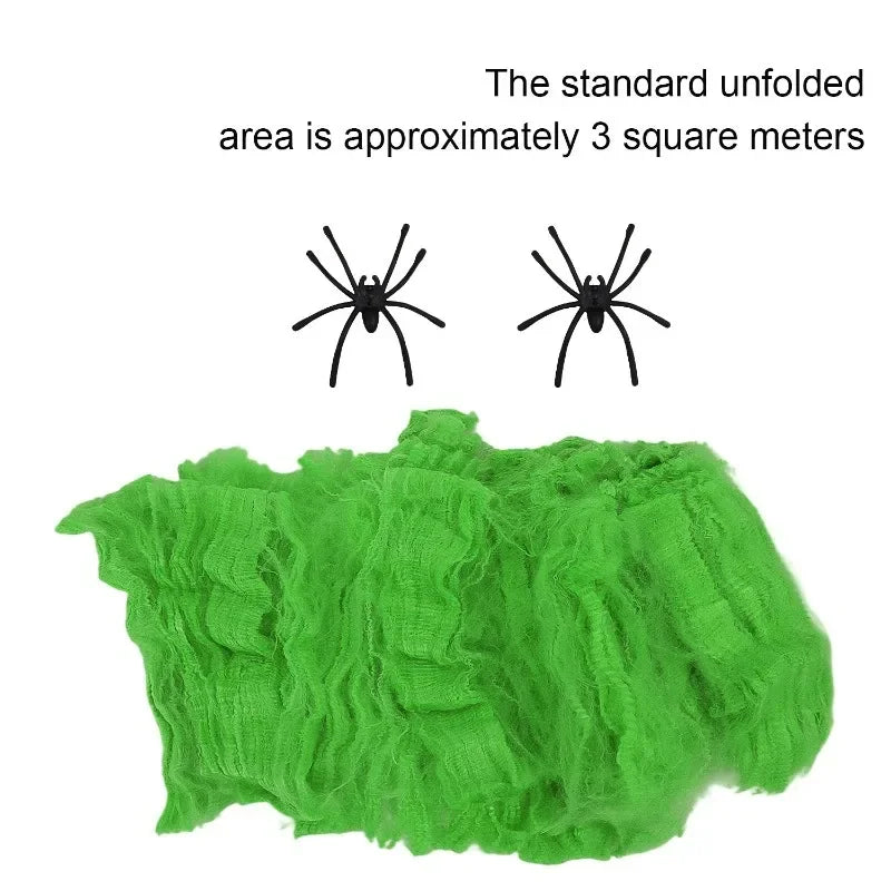 Halloween Decoration Party Accessories Decorations for Events Scream Festa Spider Web Black Outdoor Props Haunted House Spider