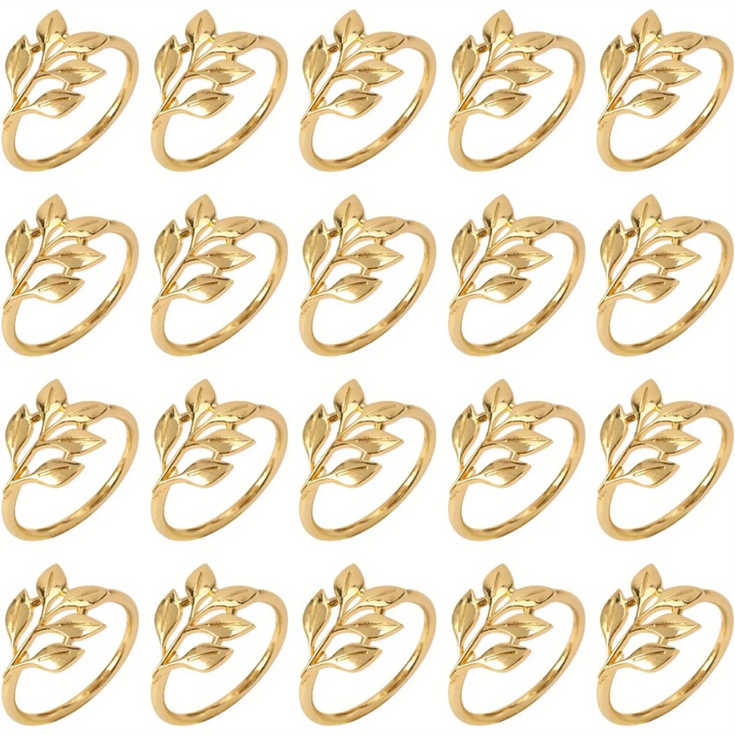 20 Pack Gold Napkin Rings, Reusable Smooth Edge, Easy To Clean, Napkin Buckle for Wedding Party  Table Decoration
