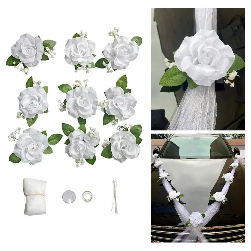 Artificial Wedding Car Decorations Suction Cup Wedding Car Decorations Elegant European-style Wedding Car Flower for Any